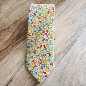 William Tang Whimsical Avant-Garde Teddy Bear 100% Silk Men's Tie